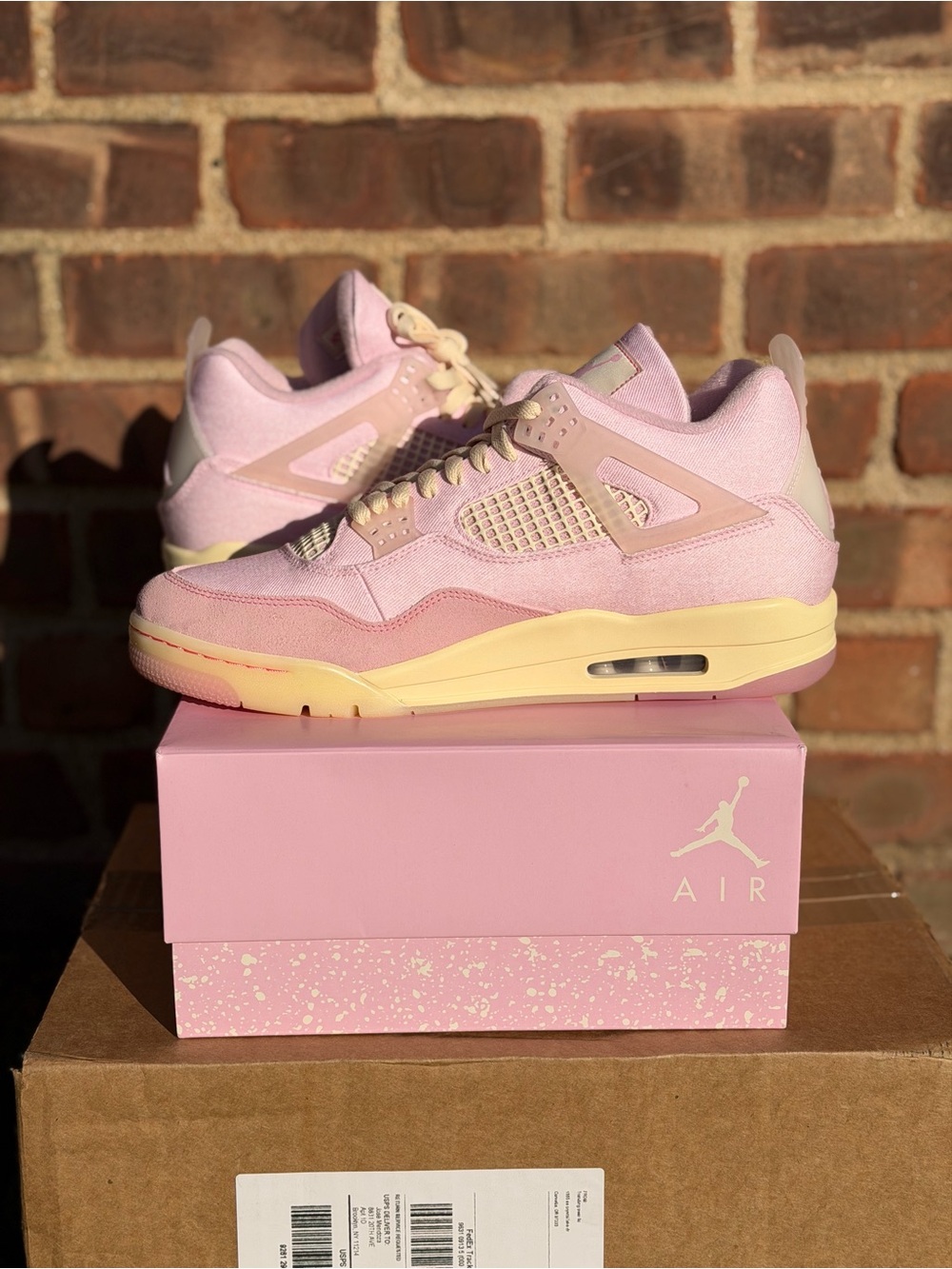 Air jordan retro 4 pearl pink and iced out carmine size 12.5 - Picture 4 of 15